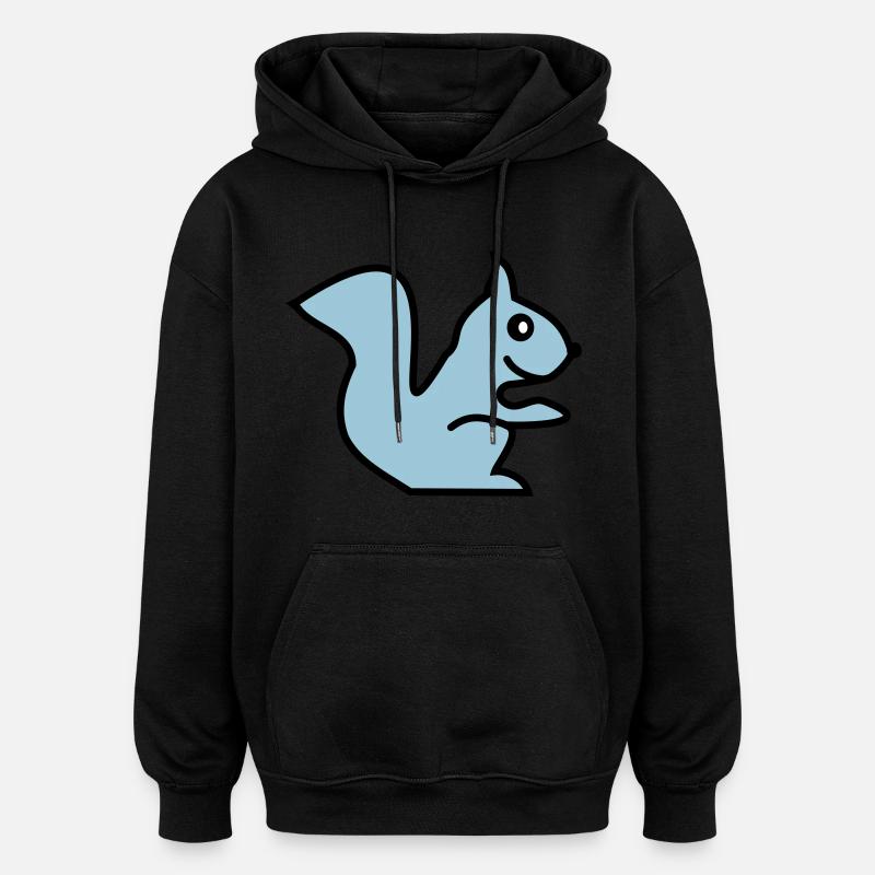 squirrel - Oversized Unisex Hoodie - black