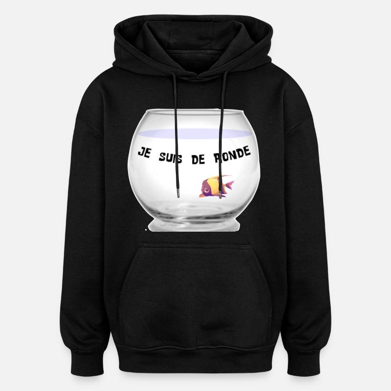 Poisson - Sweat à capuche oversize unisexe - noir