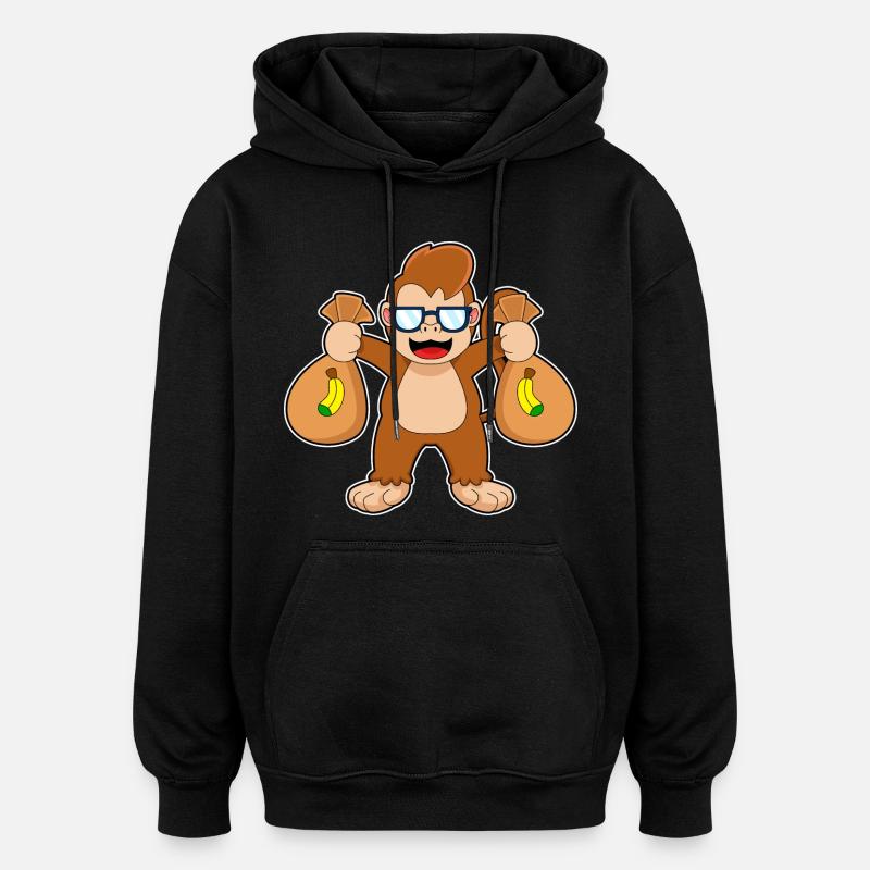 Affe Bandit Geldsack - Oversized Unisex Hoodie - Schwarz