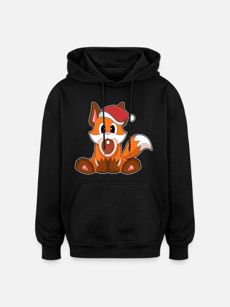 Fuchs Weihnachten Fleisch - Oversized Unisex Hoodie - Schwarz