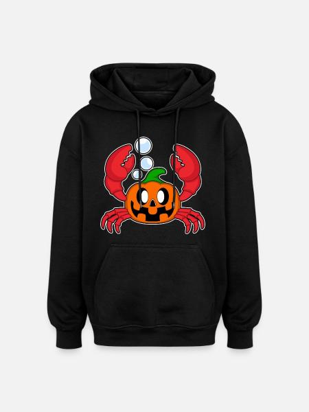 Crab Halloween Pumpkin - Oversized Unisex Hoodie - black