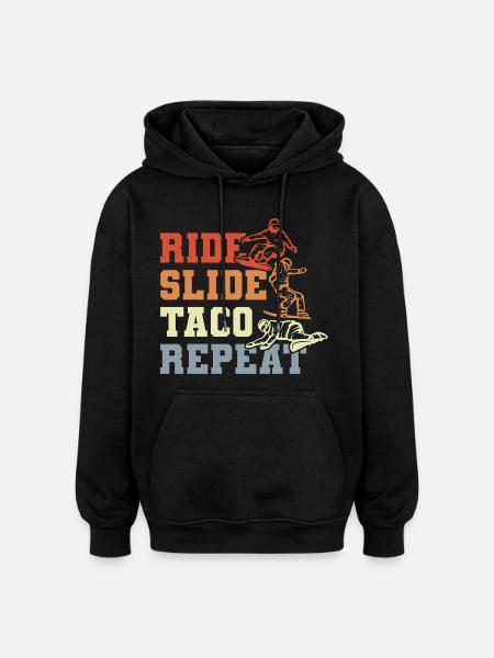 Taco Snowboarding - Oversized Unisex Hoodie - Schwarz