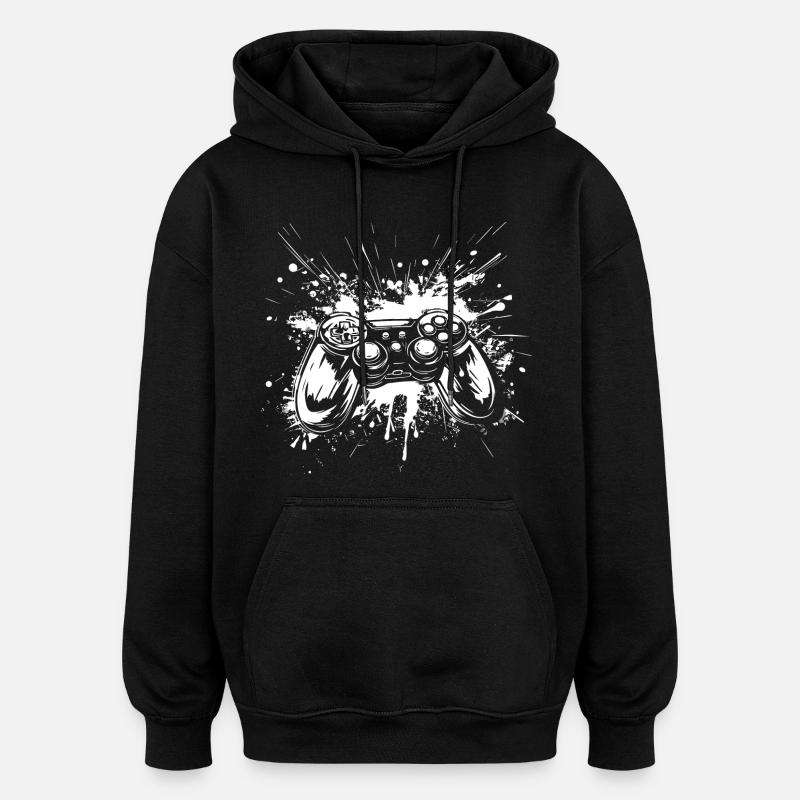 Manettes de jeu - Sweat à capuche oversize unisexe - noir