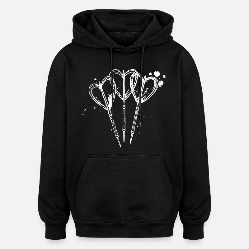 Fléchettes au trait - Sweat à capuche oversize unisexe - noir