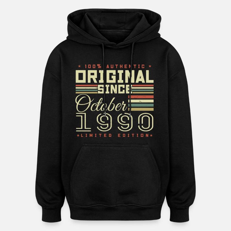 légendaire Depuis Octobre 1990 | octobre 1990 - Sweat à capuche oversize unisexe - noir