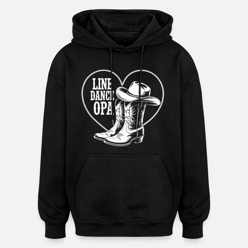 Line Dance OPA Boots Heart - Oversized Unisex Hoodie - black