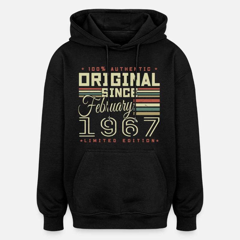 Génial Depuis Février 1967 - Sweat à capuche oversize unisexe - noir