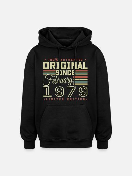 Awesome since February 1979 - Oversized Unisex Hoodie - black