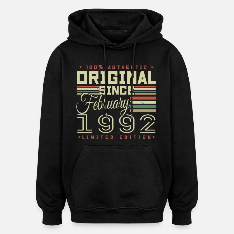 Großartig seit Februar 1992 - Oversized Unisex Hoodie - Schwarz