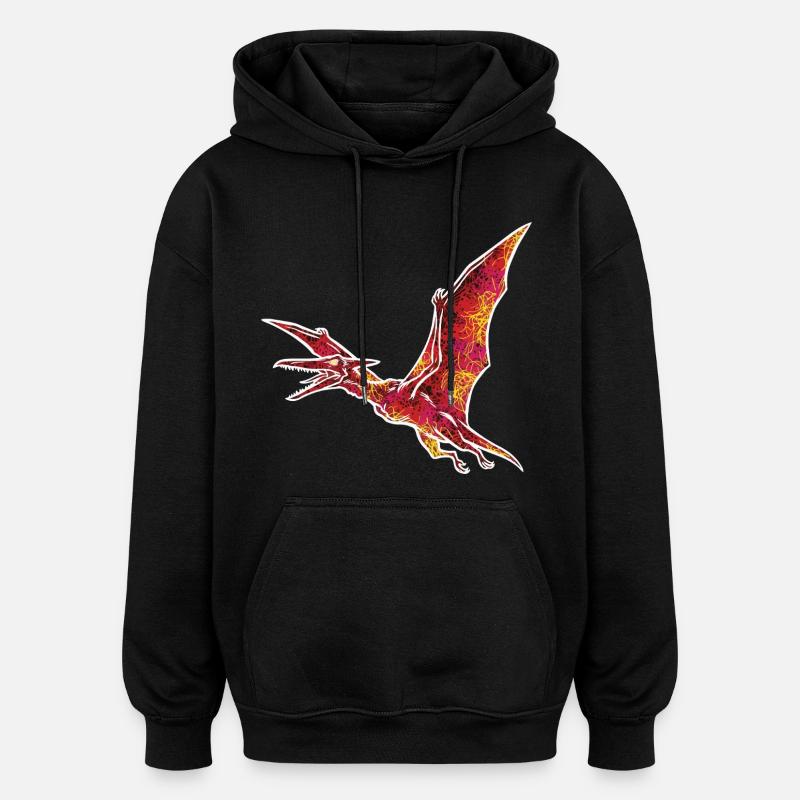 Electric Pterodactyl Flying Dinosaur - Oversized Unisex Hoodie - black