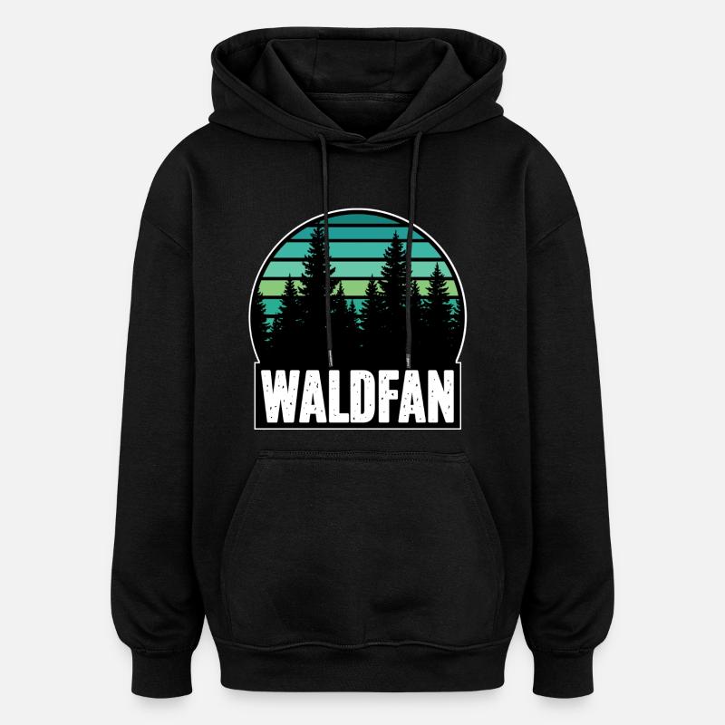 Waldfan - Oversized Unisex Hoodie - Schwarz