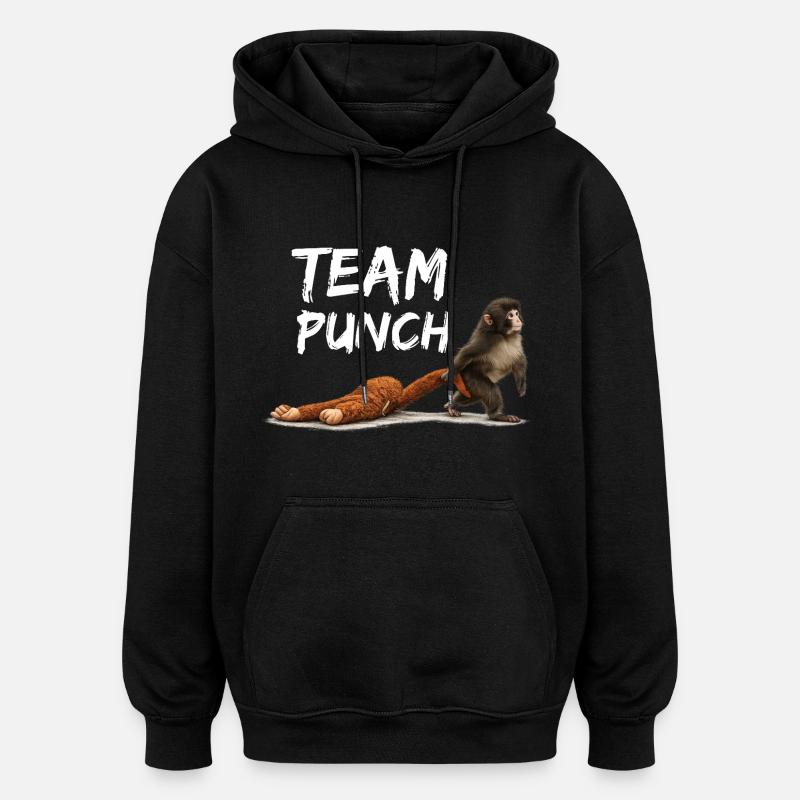 Maillot Singe Viral Team Punch - Sweat à capuche oversize unisexe - noir