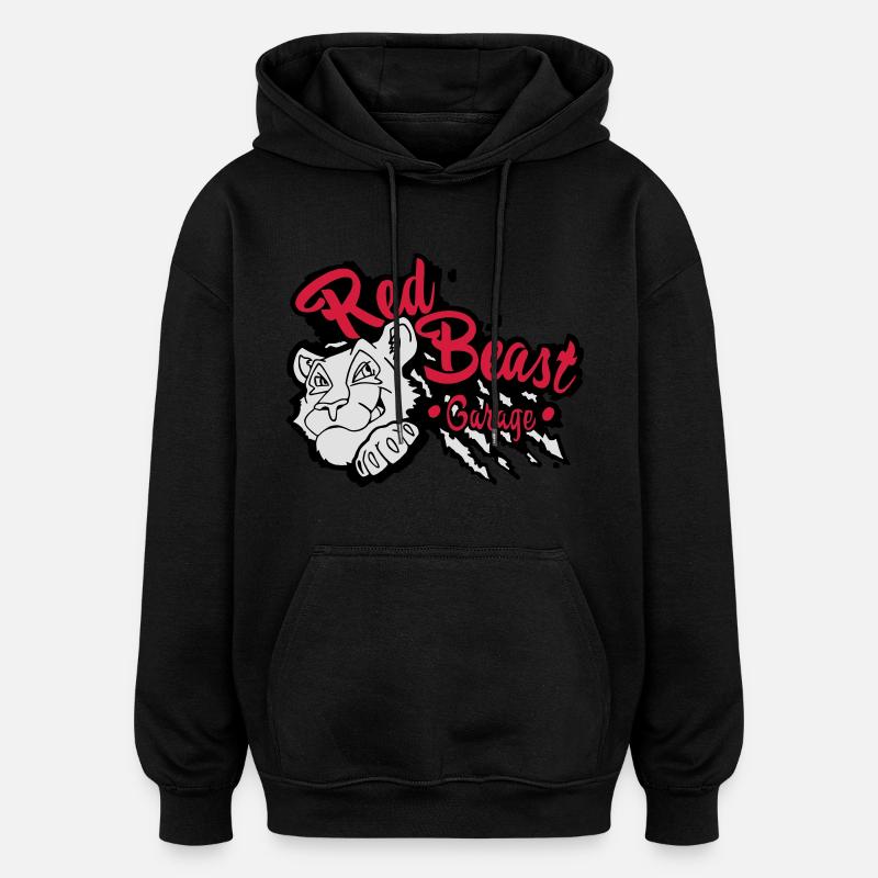 Red Beast Garage - Sweat à capuche oversize unisexe - noir