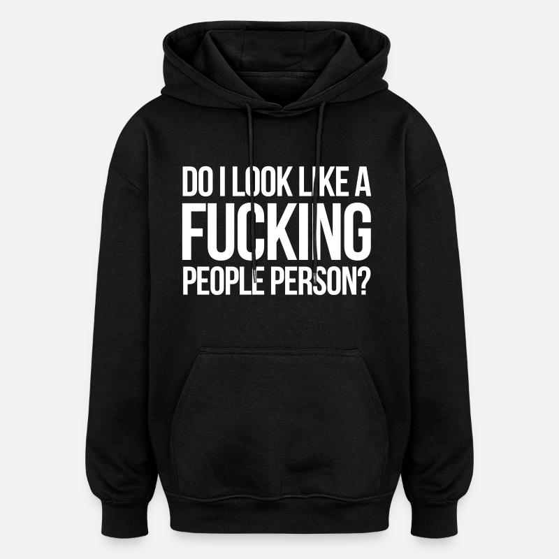 Funny - Sweat à capuche oversize unisexe - noir