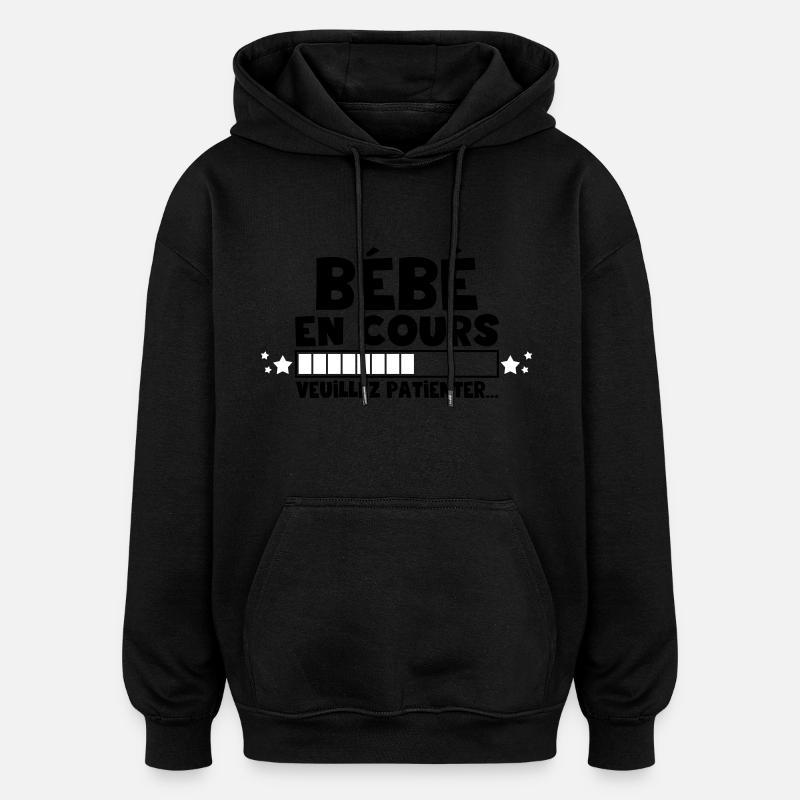Bébé en cours,grossesse,famille - Sweat à capuche oversize unisexe - noir