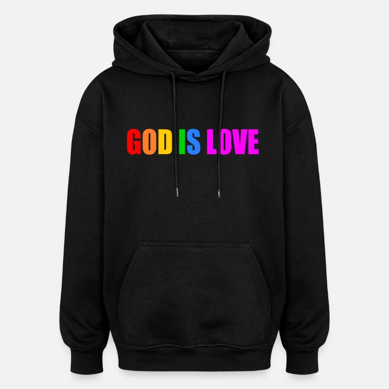 God is love - Sweat à capuche oversize unisexe - noir