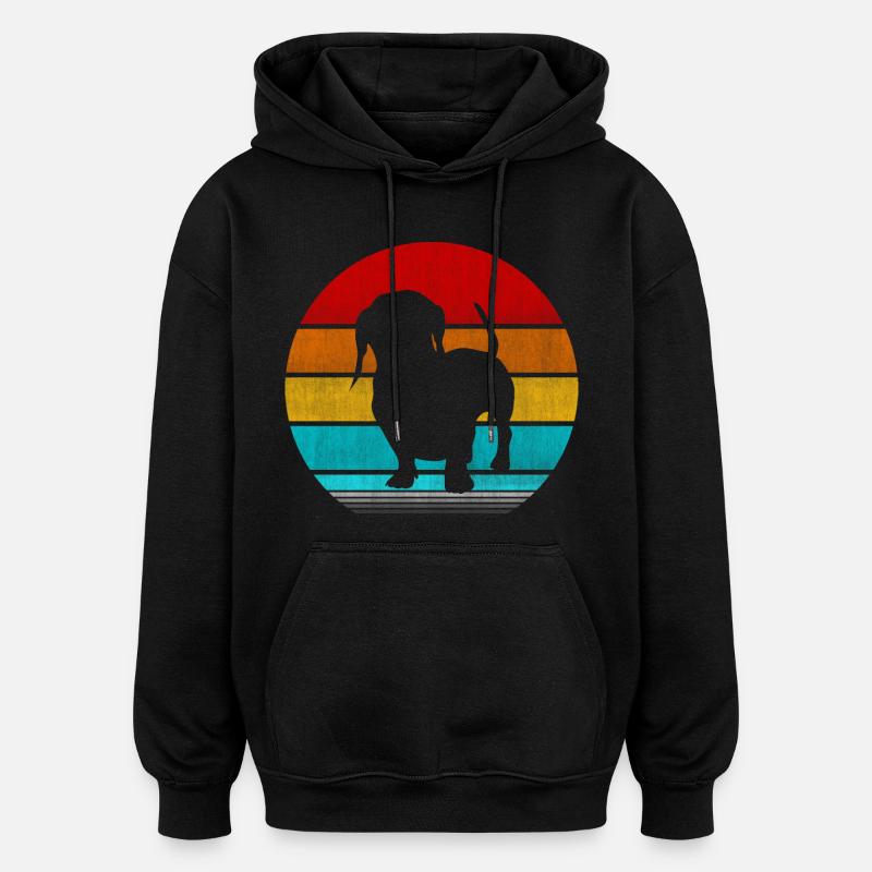 teckel - Sweat à capuche oversize unisexe - noir