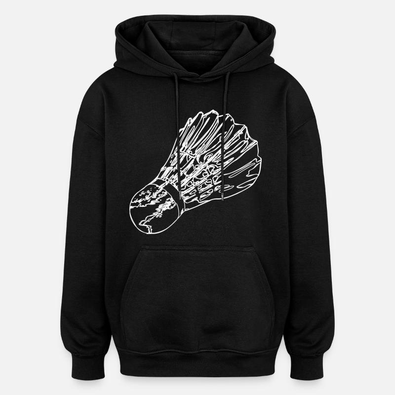 Badminton Badminton Sketch - Oversized Unisex Hoodie - black
