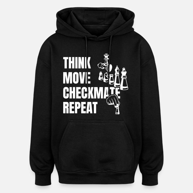 Think Play Checkmate Next - Oversized Unisex Hoodie - black