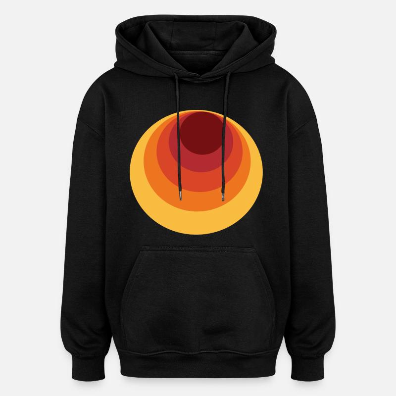 Cercle rétro à pois - Sweat à capuche oversize unisexe - noir