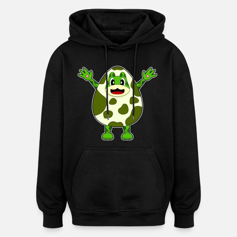 Oeuf de grenouille - Sweat à capuche oversize unisexe - noir