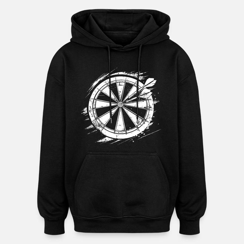 Croquis de fléchettes - Sweat à capuche oversize unisexe - noir