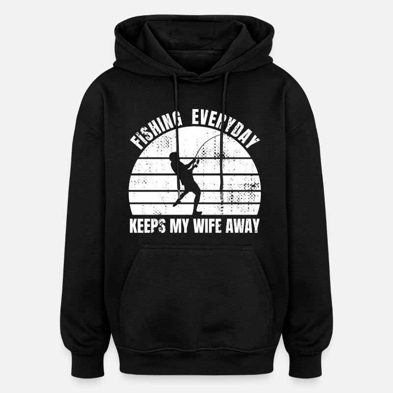 Blague du pêcheur - Sweat à capuche oversize unisexe - noir
