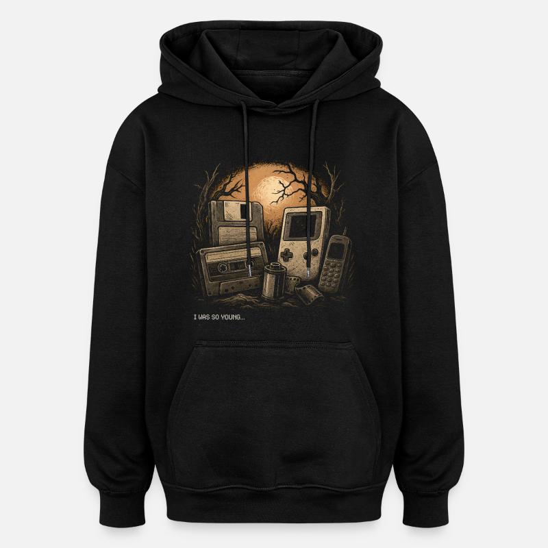 Retro-Nostalgie – Ich war so jung, Tee - Oversized Unisex Hoodie - Schwarz