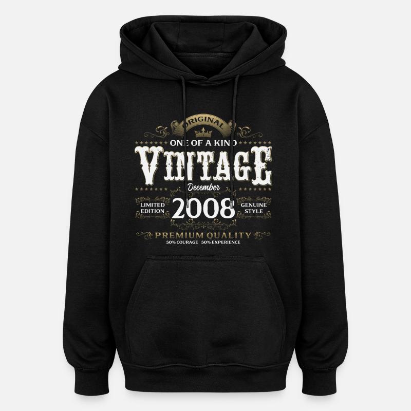 17e anniversaire Millésime décembre 2008 - Sweat à capuche oversize unisexe - noir