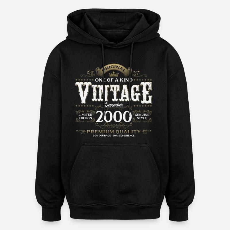 25e anniversaire Millésime décembre 2000 - Sweat à capuche oversize unisexe - noir