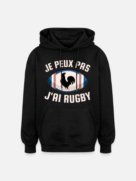 I can't I have rugby - Oversized Unisex Hoodie - black
