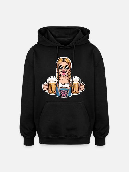 Drindl Beer Bondine - Oversized Unisex Hoodie - black