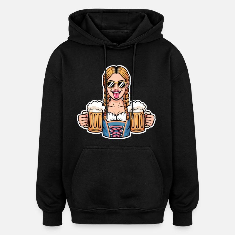 Drindl Beer Bondine - Sweat à capuche oversize unisexe - noir