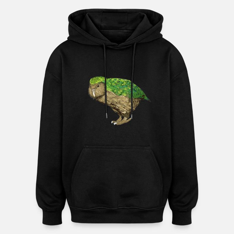 Kakapo - Sweat à capuche oversize unisexe - noir