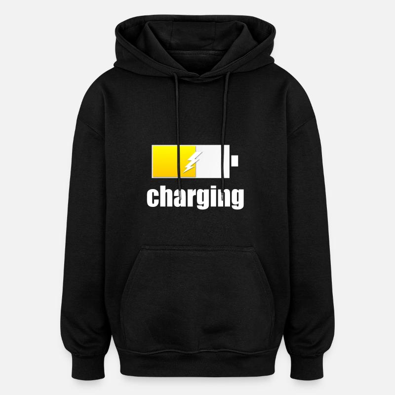 Charging - Aufladen - Oversized Unisex Hoodie - Schwarz