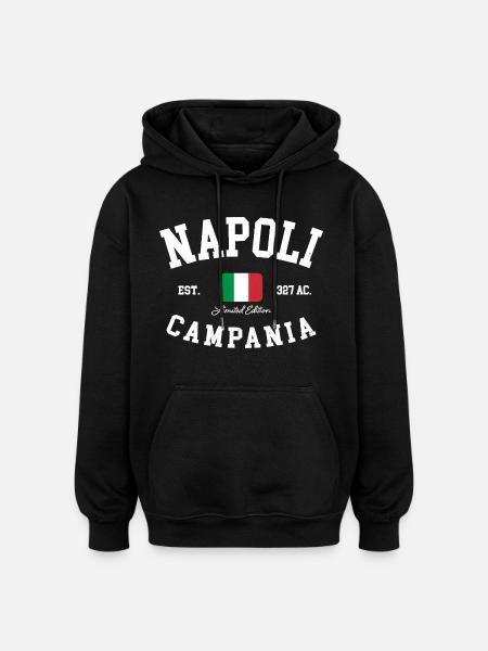 Napoli Campania Italia Flagge Italien Neapel - Oversized Unisex Hoodie - Schwarz