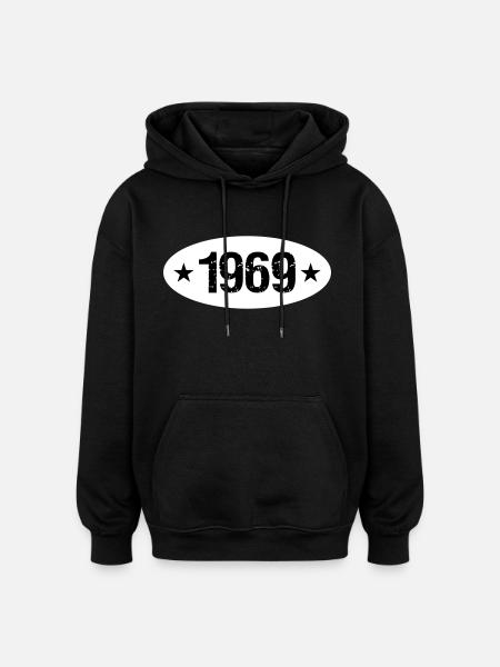 1969 - Oversized Unisex Hoodie - black
