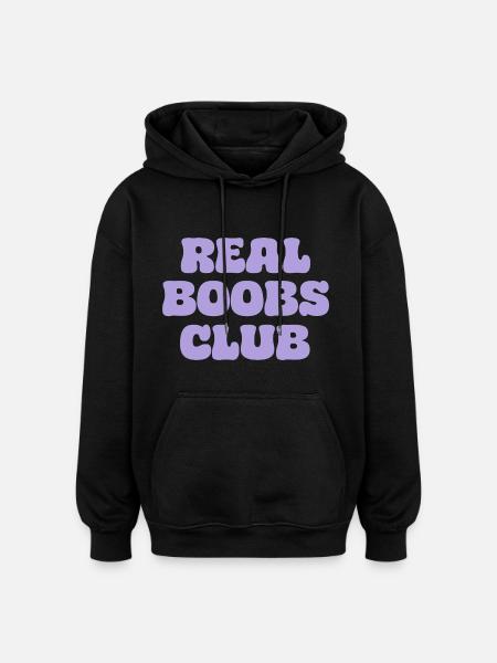 real boobs club - Oversized Unisex Hoodie - Schwarz