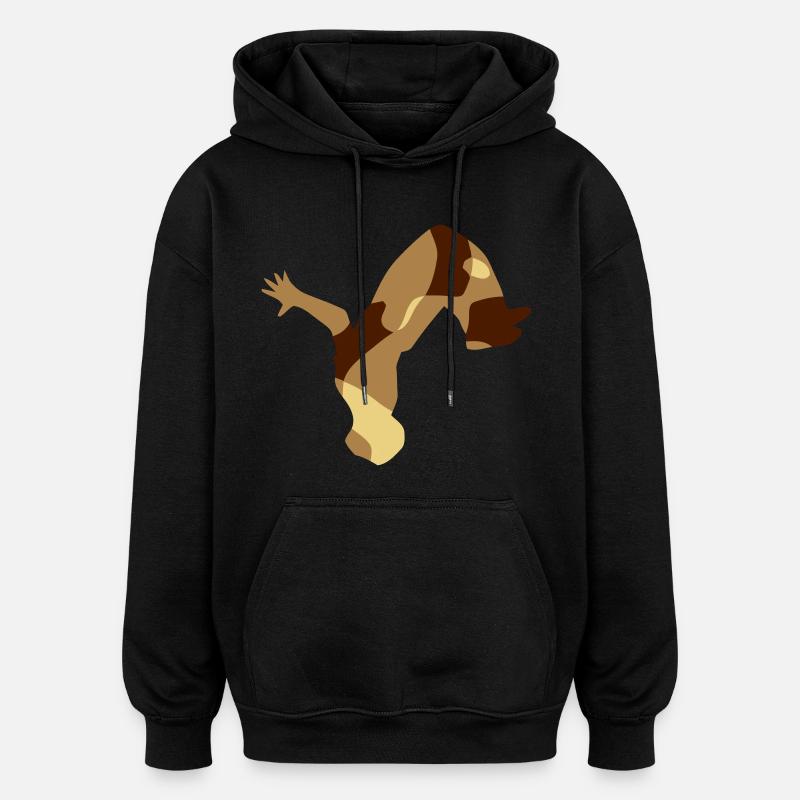 BACKFLIP / FREERUNNING - CAMO / CAMOUFLAGE - Oversized Unisex Hoodie - black