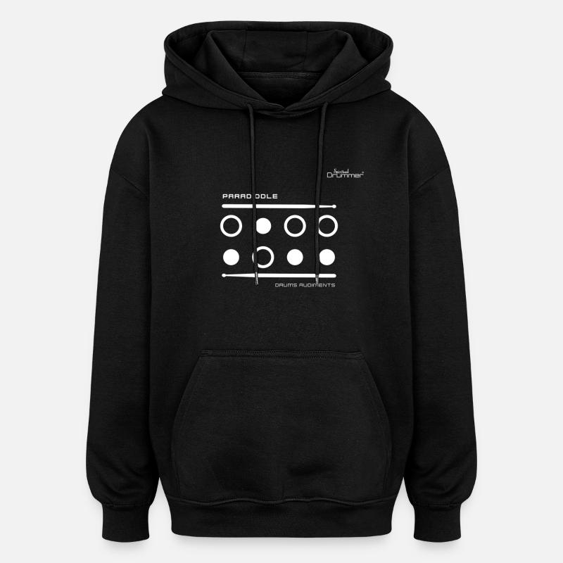 Paradiddle White - Sweat à capuche oversize unisexe - noir