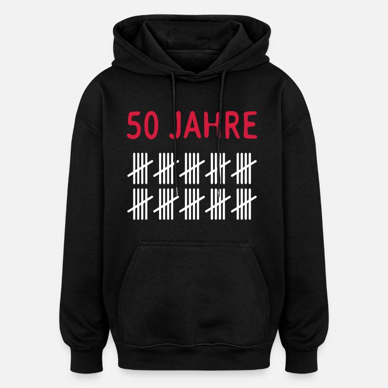 50 ans - Sweat à capuche oversize unisexe - noir