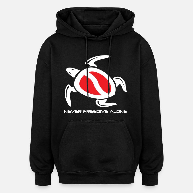 freedive turtle - Oversized Unisex Hoodie - black
