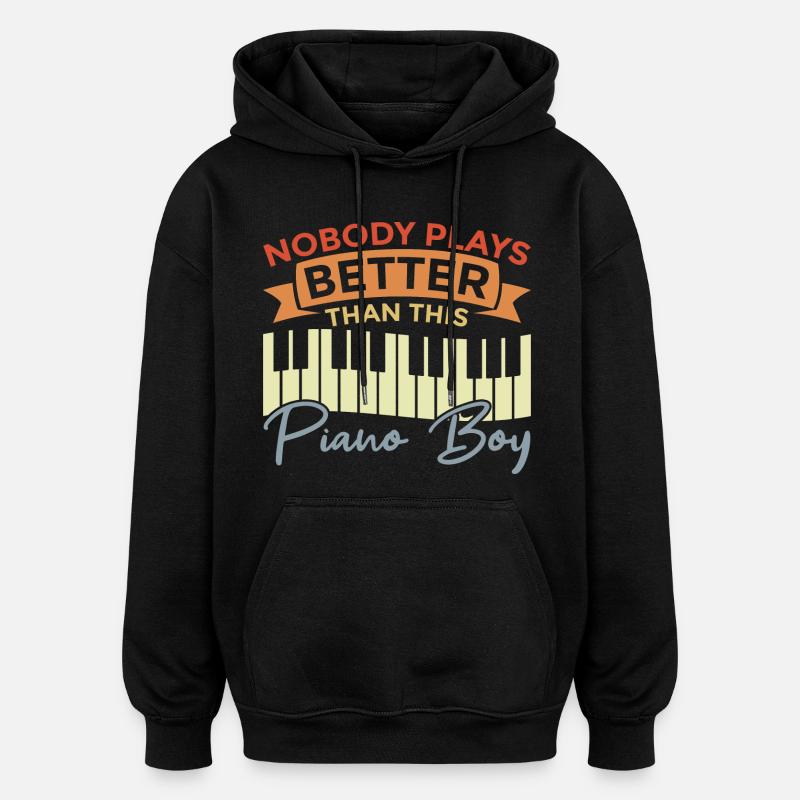 Garçon pianiste - Sweat à capuche oversize unisexe - noir