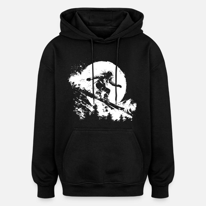 Snowboarder Sketch - Oversized Unisex Hoodie - black