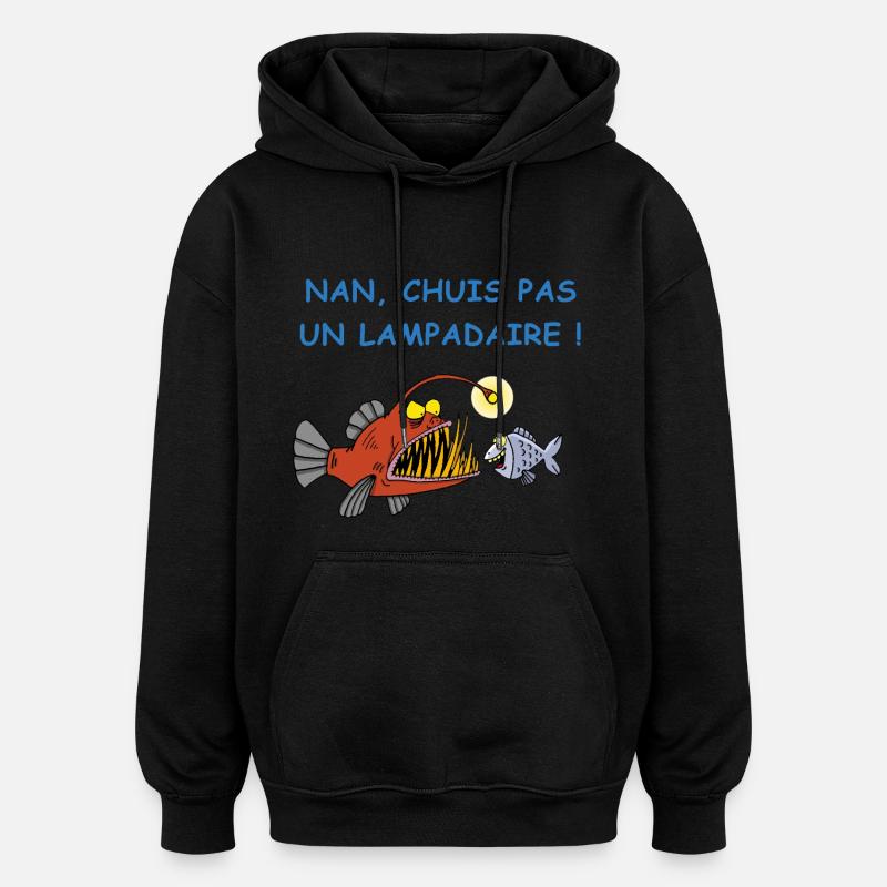 Poisson des abysses - Sweat à capuche oversize unisexe - noir