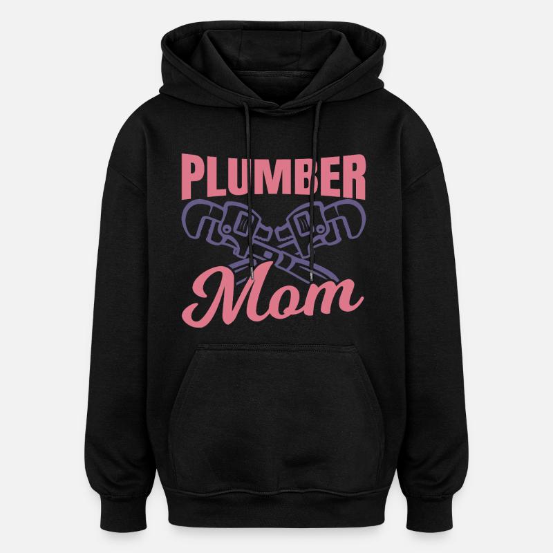 Klempnerin Mutter - Oversized Unisex Hoodie - Schwarz