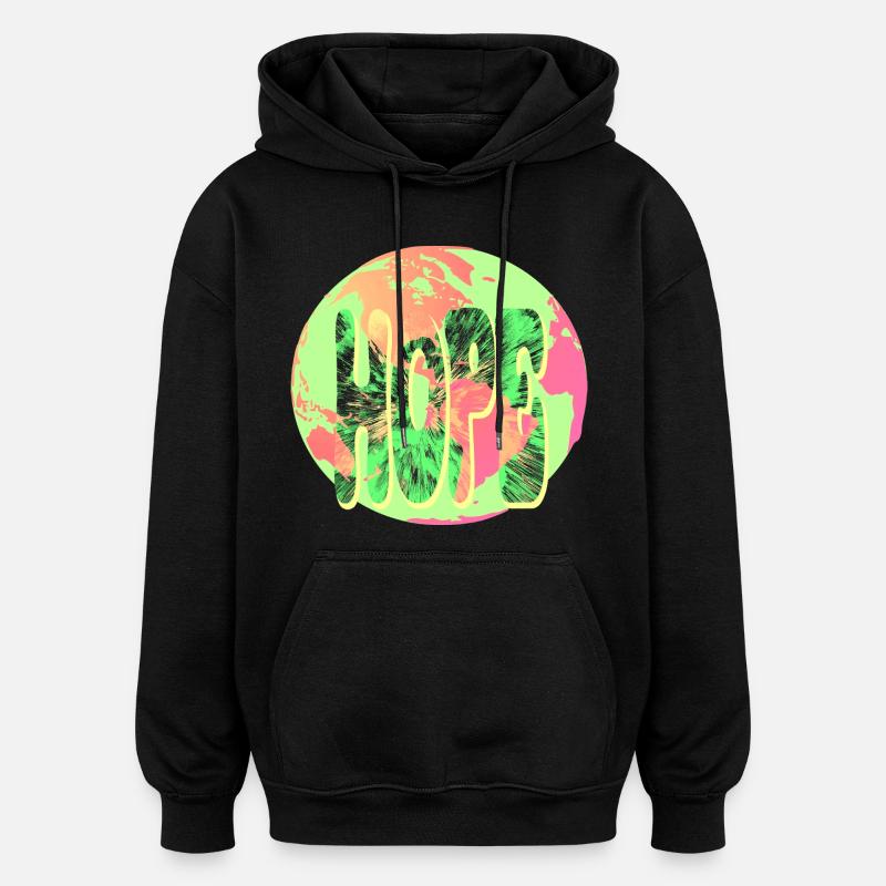 Circulaire Hope Neon Tie-Dye - Sweat à capuche oversize unisexe - noir