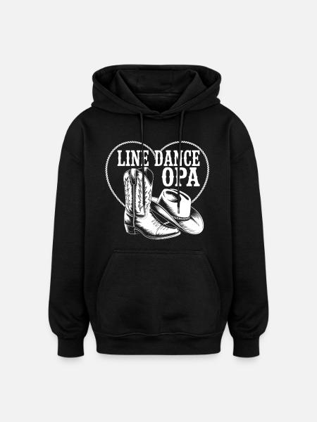 Line Dance Grandpa Cowboy Heart - Oversized Unisex Hoodie - black