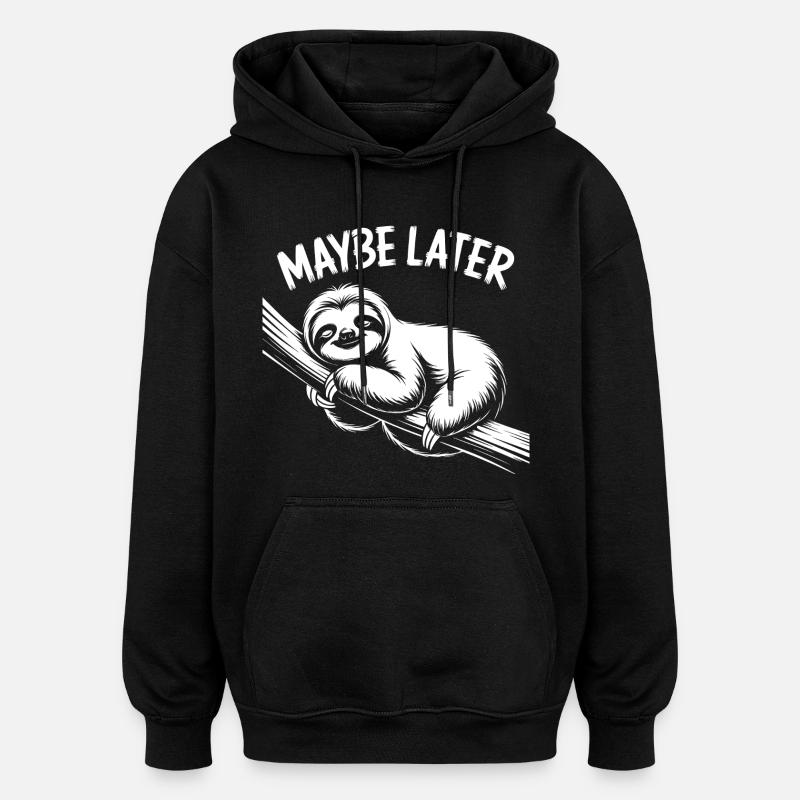 Faultier Chill - Oversized Unisex Hoodie - Schwarz
