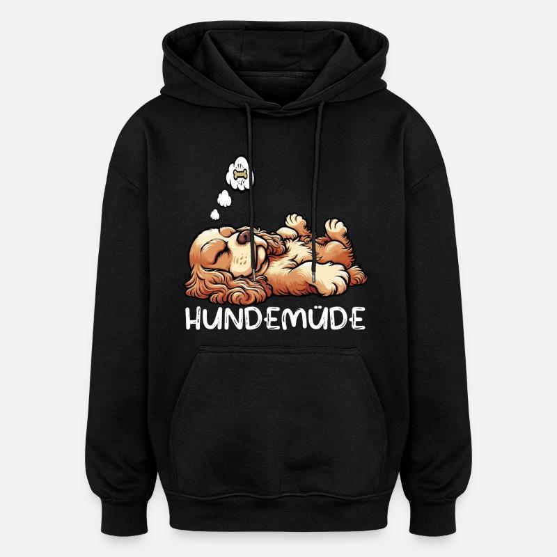 Hundemüde Cocker Spaniel Cockerhund Cockerbesitzer - Oversized Unisex Hoodie - Schwarz